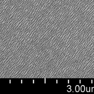Scanning electron micrograph of scalable, grating-like nanoscale metal mask (line period ~35 nm)