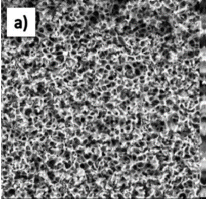 Scanning electron microscopy image of carbonized resorcinol-formaldehyde formulation.