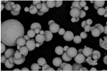 SEM images of powder particles after partial sintering