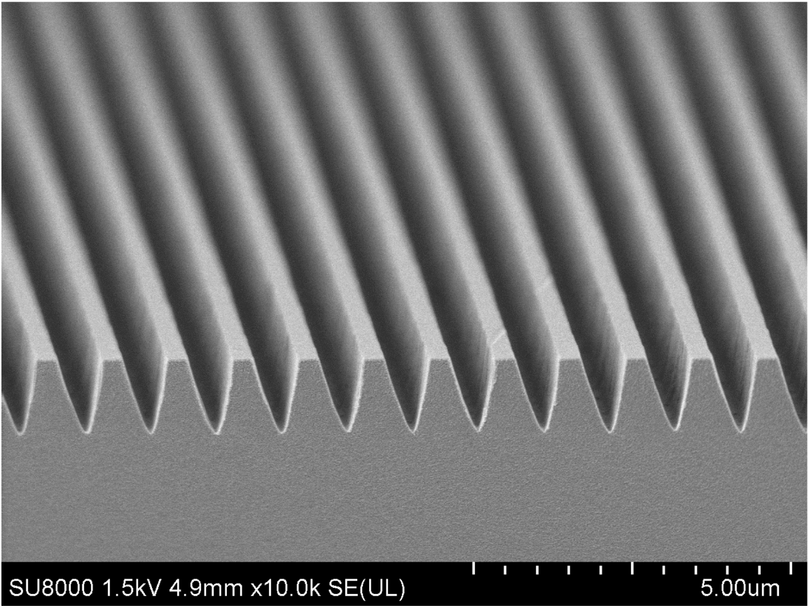 Scanning electron micrograph of bulk metamaterial structures fabricated at LLNL