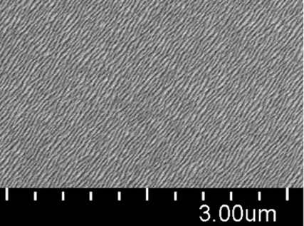 Scanning electron micrograph of scalable, grating-like nanoscale metal mask (line period ~35 nm)
