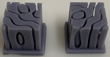 3D printed spinodal structures as example of possible interlocked electrode design architectures