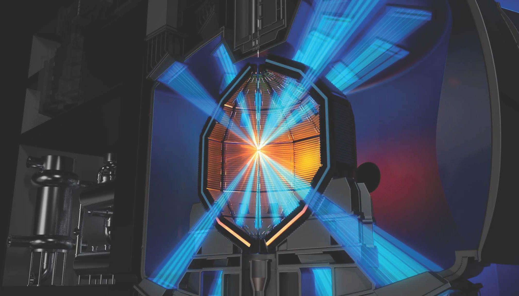 Cross-section of the target chamber in an artist’s concept of an inertial fusion energy power plant