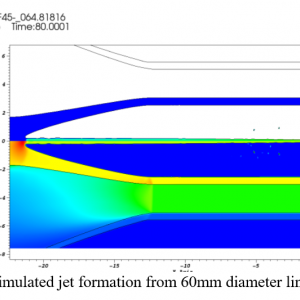 Simulaed jet formation model
