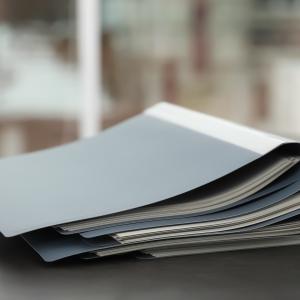 Stock image of stacked folders