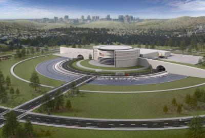 Concept art showing an IFE power plant of the future. (Image: Eric Smith/LLNL)