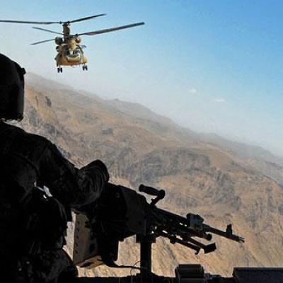 Helicopter machine gunner