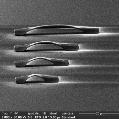 SEM image of tantalum airbridges