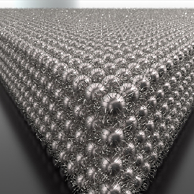 Electric fields assemble silver nanocrystals into a superlattice. Image by Jacob Long/LLNL