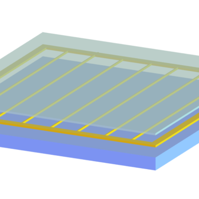 Schematic of a low sheet resistance, high RF transmission electrode