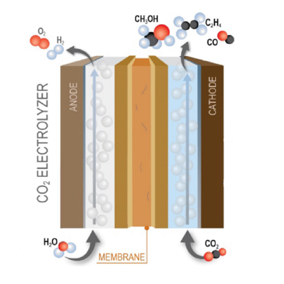 Schematic of a CO2 Electrolyzer